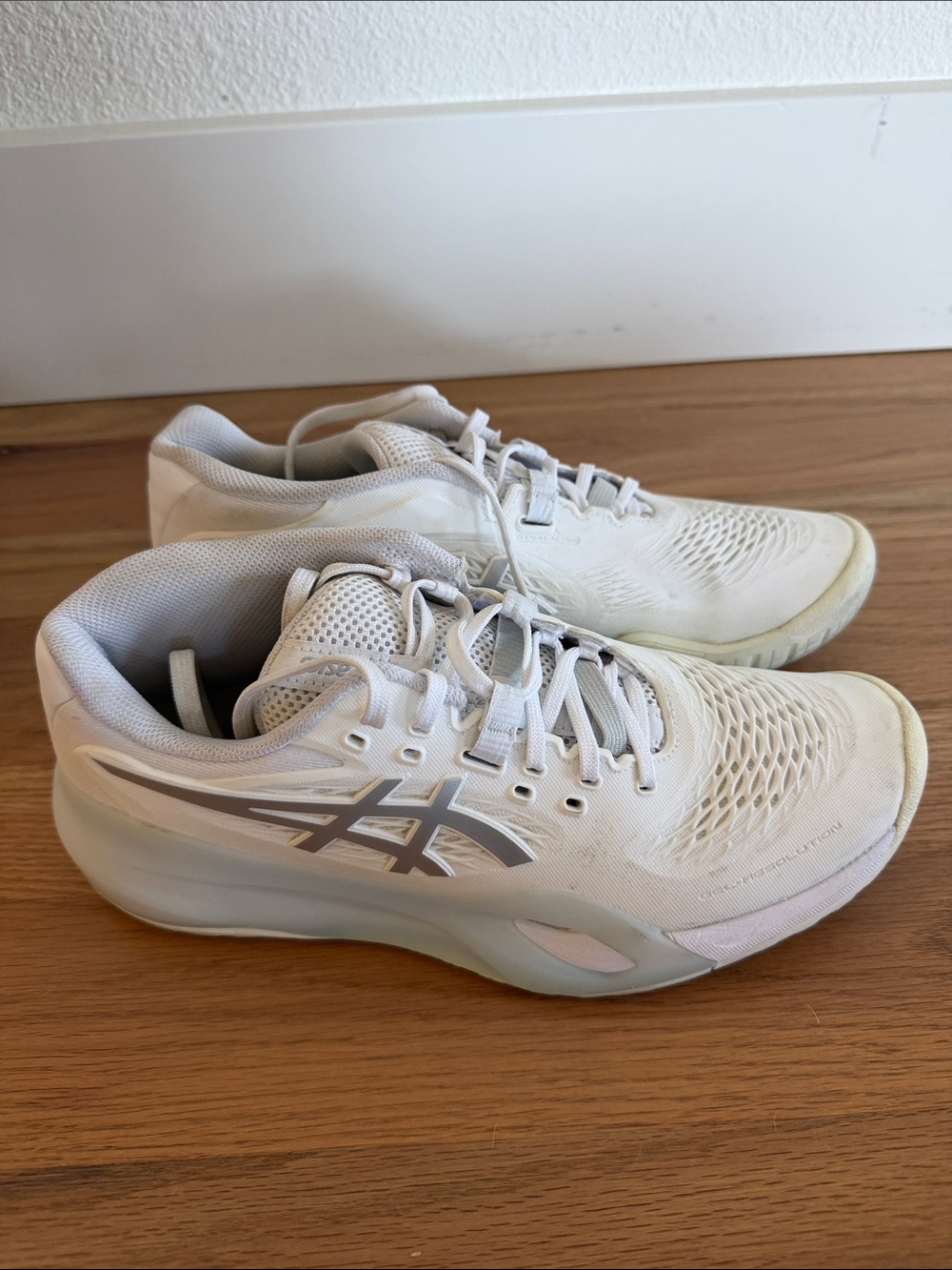 ASICS White Women's Athletic Running Shoes with Silver Logo
